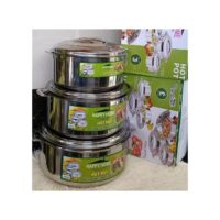 3pcs happy home hotpots 10ltrs, 15ltrs, 20ltrs